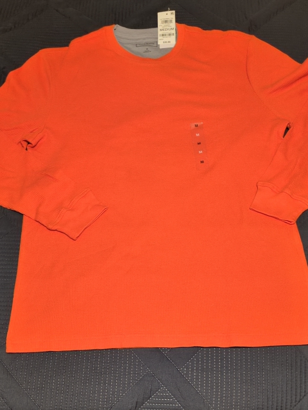 Club Room Bright Orange Crewneck Long Sleeve Shirt M NWT